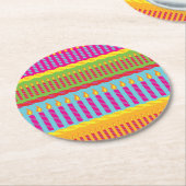 お誕生日ケーキパーティー ラウンドペーパーコースター (アングル)