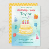 お誕生日ケーキパーティー-招待状 招待状 (正面/裏面)