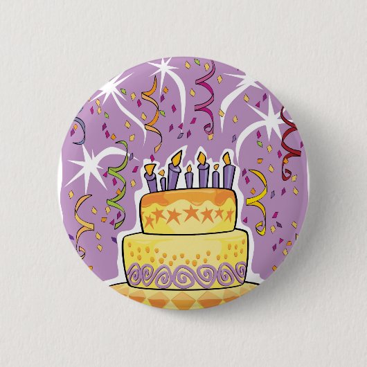 お誕生日ケーキピン 缶バッジ (正面)