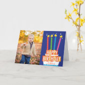 お誕生日ケーキフォトグリーティングカード カード (黄色い花)