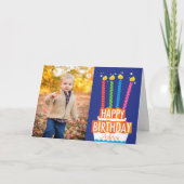 お誕生日ケーキフォトグリーティングカード カード (正面)