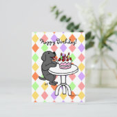 お誕生日ケーキブラックラブラドール漫画 ポストカード (スタンド正面)