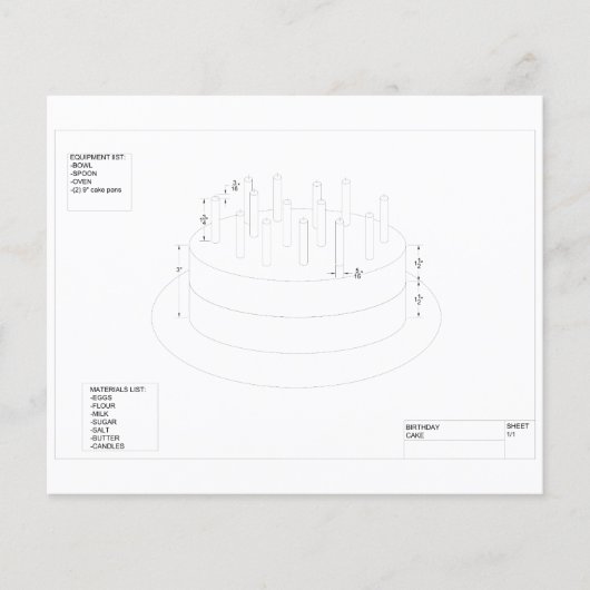 お誕生日ケーキプランからパーティーカード (正面)