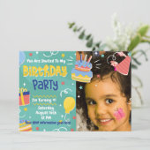 お誕生日ケーキプレゼントバルーンパーティー 招待状 (スタンド正面)