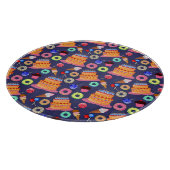 お誕生日ケーキペーストリーパターンデザイン カッティングボード (角)