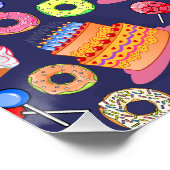 お誕生日ケーキペーストリーパターンデザイン ポスター (コーナー)