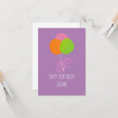 お誕生日ケーキポップの散水カラフル カード (正面/裏面インサイチュ)