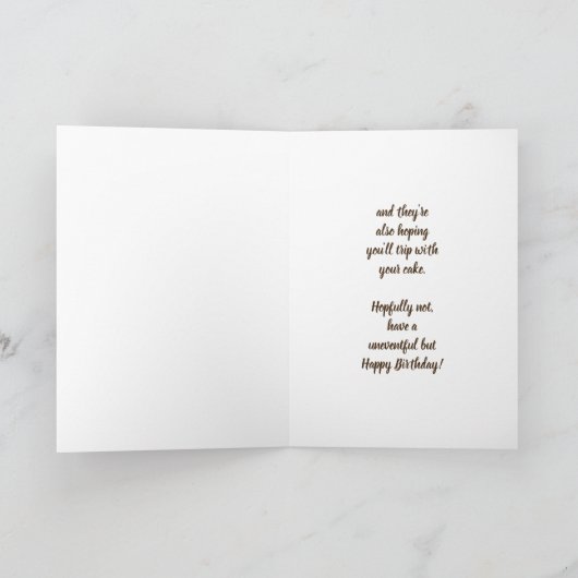 お誕生日ケーキユーモアあなたがボクサー犬を旅することを望おもしろいむ カード (内部)