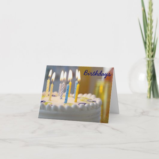 お誕生日ケーキライトカードと準備完了誕生日カード カード (正面)