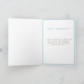 お誕生日ケーキライトブルーピーチ金ゴールドフィリグリー カード (内部)