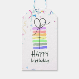 お誕生日ケーキ付き紙吹雪ギフトラベル ギフトタグ