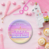 お誕生日ケーキ付文字紙プレートHAMbWG ペーパープレート (パーティー)