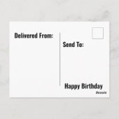 お誕生日ケーキ前のケープのバベイTレックス ポストカード (裏面)