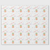 お誕生日ケーキ及び紙吹雪カスタムラッピング紙 ラッピングペーパー (フラット)