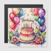 お誕生日ケーキ媒体 マグネット招待状 (正面/裏面)