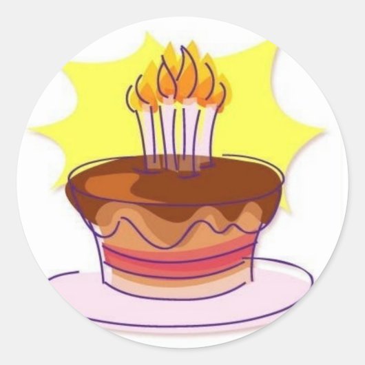 お誕生日ケーキ封筒用シール ラウンドシール (正面)