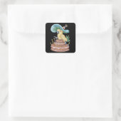 お誕生日ケーキ帽に掛けファンシーた スクエアシール (バッグ)