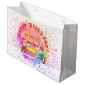 お誕生日ケーキ抱き枕- HAMbWG ラージペーパーバッグ (正面アングル)