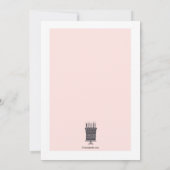 お誕生日ケーキ招待状 - 丘を越えたピンクのバースデーケーキ招待状 招待状 (裏面)