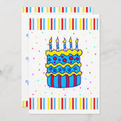 お誕生日ケーキ招待状 招待状 (正面/裏面)