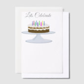 お誕生日ケーキ招待 ベラム紙招待状 (オフセット)