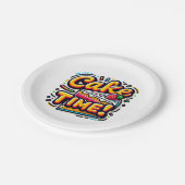 お誕生日ケーキ時間 ペーパープレート (アングル)