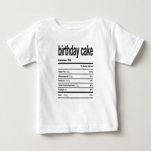 お誕生日ケーキ栄養情報 ベビーTシャツ (正面)