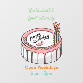 お誕生日ケーキ漫画イラストレーション ウィンドウサイン (シート)