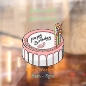 お誕生日ケーキ漫画イラストレーション ウィンドウサイン (シート2)