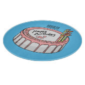 お誕生日ケーキ漫画イラストレーション カッティングボード (角)