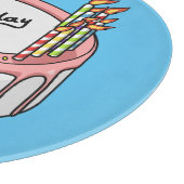 お誕生日ケーキ漫画イラストレーション カッティングボード (角)