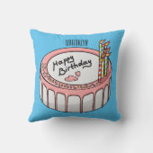 お誕生日ケーキ漫画イラストレーション クッション (裏面)