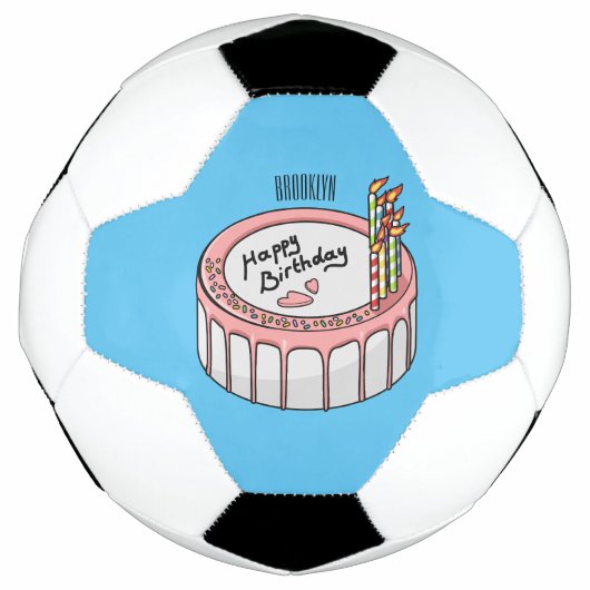 お誕生日ケーキ漫画イラストレーション サッカーボール (正面)