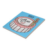 お誕生日ケーキ漫画イラストレーション タイル (側面)