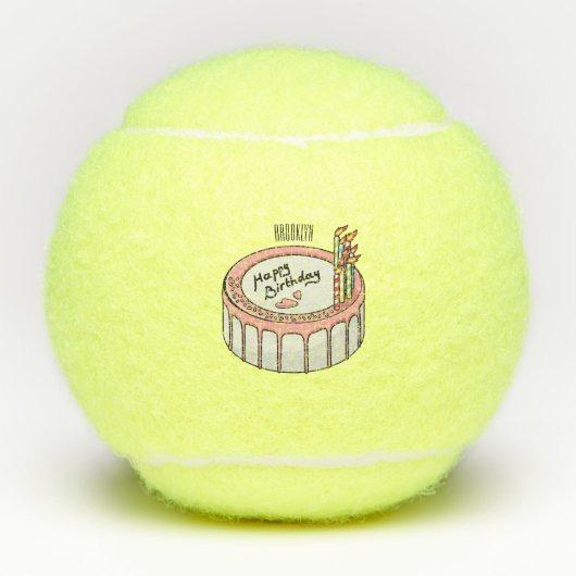 お誕生日ケーキ漫画イラストレーション テニスボール (正面)