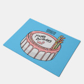 お誕生日ケーキ漫画イラストレーション ドアマット (アングル)