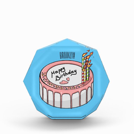 お誕生日ケーキ漫画イラストレーション フォトブロック (正面)