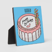 お誕生日ケーキ漫画イラストレーション フォトプラーク (正面)