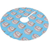 お誕生日ケーキ漫画イラストレーション ブラッシュドポリエステルツリースカート (アングル)