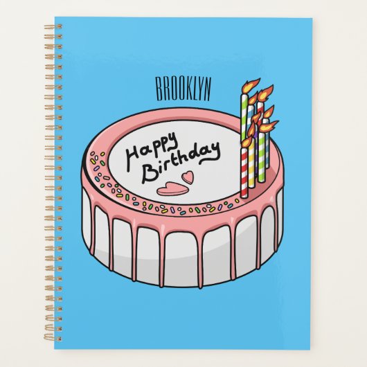 お誕生日ケーキ漫画イラストレーション プランナー手帳 (正面)