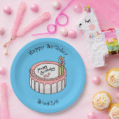 お誕生日ケーキ漫画イラストレーション ペーパープレート (パーティー)