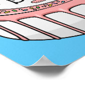 お誕生日ケーキ漫画イラストレーション ポスター (角)