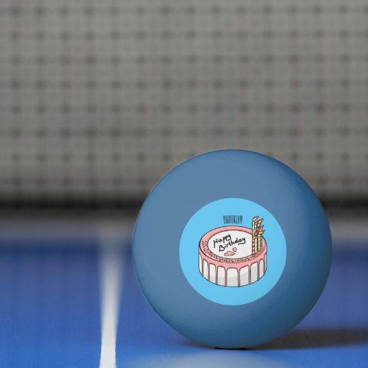 お誕生日ケーキ漫画イラストレーション 卓球ボール (ネット)