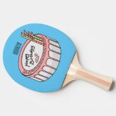 お誕生日ケーキ漫画イラストレーション 卓球ラケット (横)