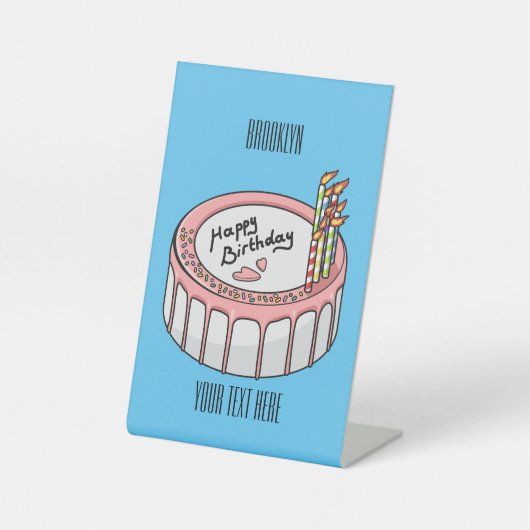 お誕生日ケーキ漫画イラストレーション 台座サイン (正面)