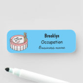 お誕生日ケーキ漫画イラストレーション 名札 (インサイチュ)