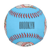 お誕生日ケーキ漫画イラストレーション 野球ボール (裏面)