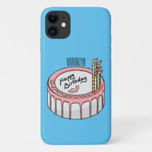お誕生日ケーキ漫画イラストレーション iPhone 11 ケース