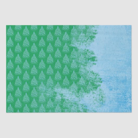 お誕生日ケーキ絵を描ブラシティッシュペーパー 薄葉紙 (正面)