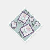 お誕生日ケーキ誕生日カード スタンダードカクテルナプキン (角)